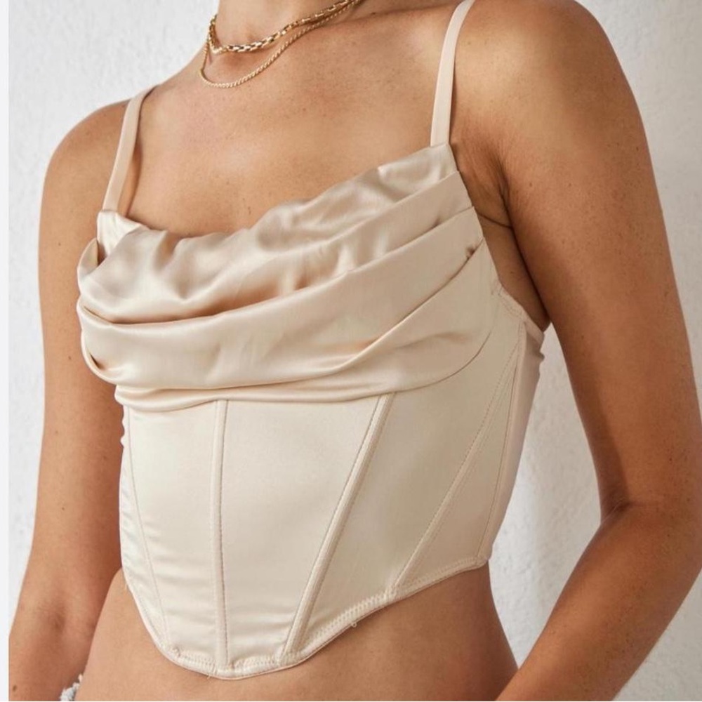 Urban Outfitters Silky Cream Corset Top